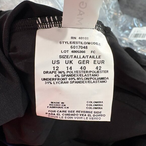 Magicsuit by Miraclesuit Louise Blueprint Swimsuit 1-PC Black & Blue Size 12 NEW - Picture 8 of 9